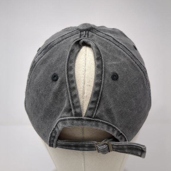 Unbranded Ponyback Slideback Hat Gray One Size Adjustable 6 Panel Blank Cotton - Picture 5 of 8